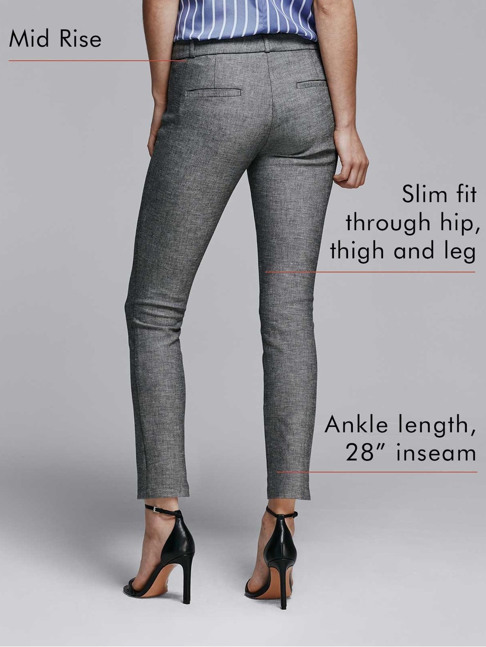 BANANA REPUBLIC Sloan Mid Rise Slimming Bi Stretch Trouser Pant - Picture 5 of 8